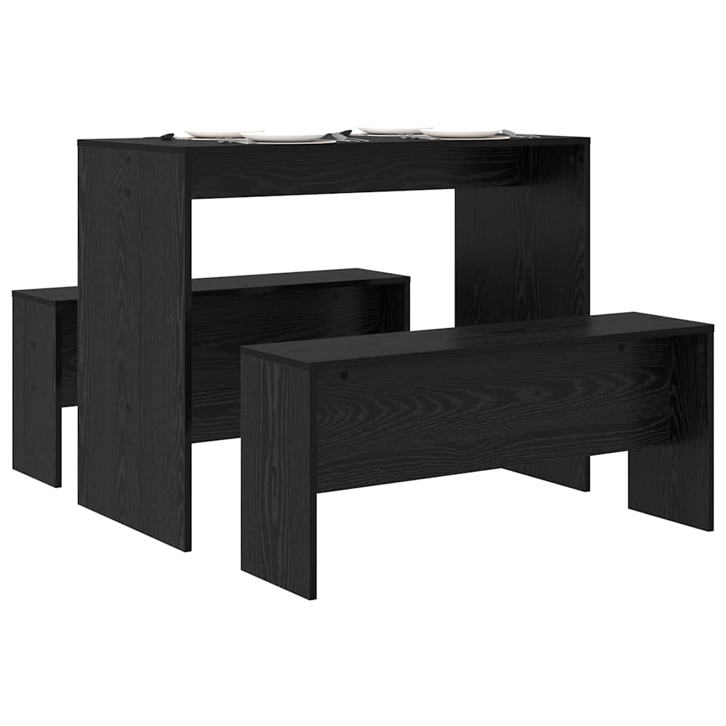 vidaXL Essgruppe 2 pcs Schwarz Eichen-Optik Holzwerkstoff