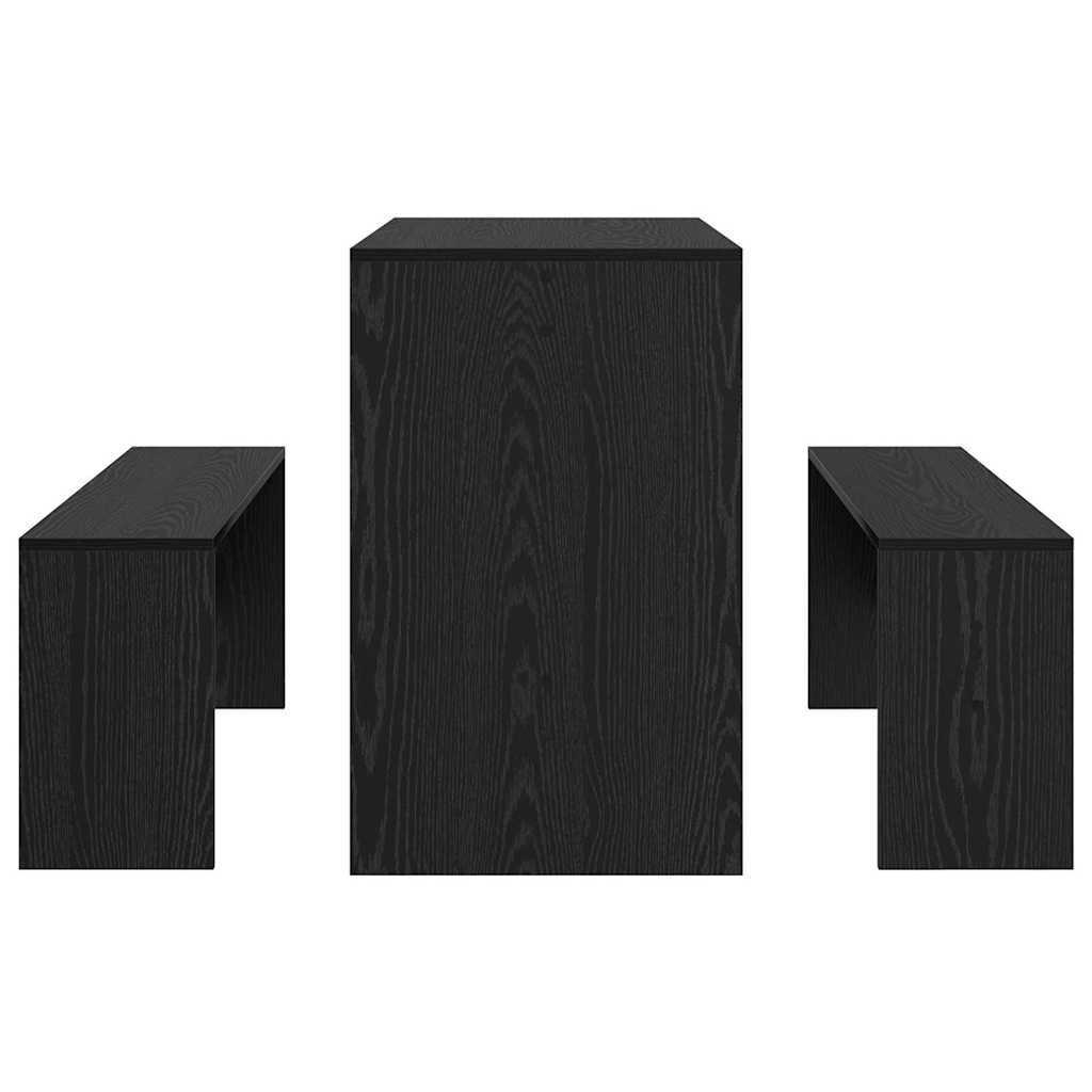 vidaXL Essgruppe 2 pcs Schwarz Eichen-Optik Holzwerkstoff