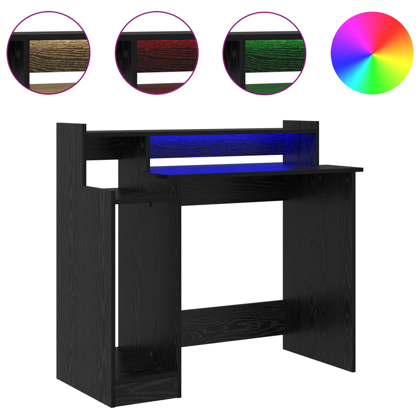 vidaXL Schreibtisch Schwarz Eichen-Optik 97 x 45 x 90 cm Holzwerkstoff