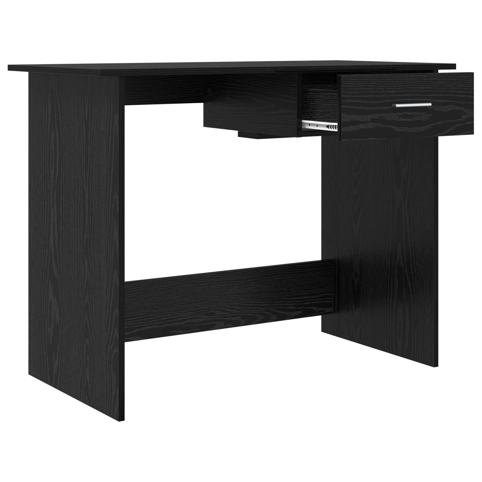 vidaXL Schreibtisch mit Speicher Schwarz Eichen-Optik 100 x 50 x 76 cm