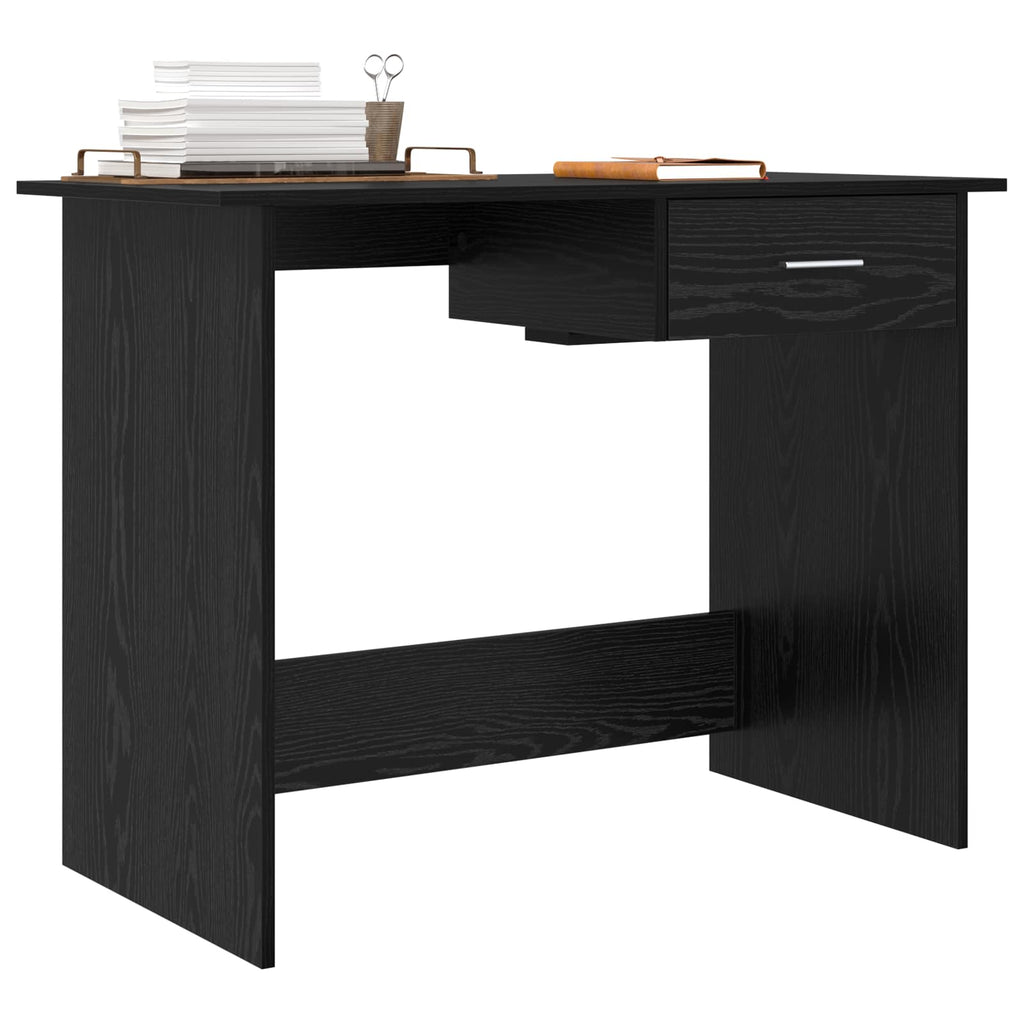 vidaXL Schreibtisch mit Speicher Schwarz Eichen-Optik 100 x 50 x 76 cm