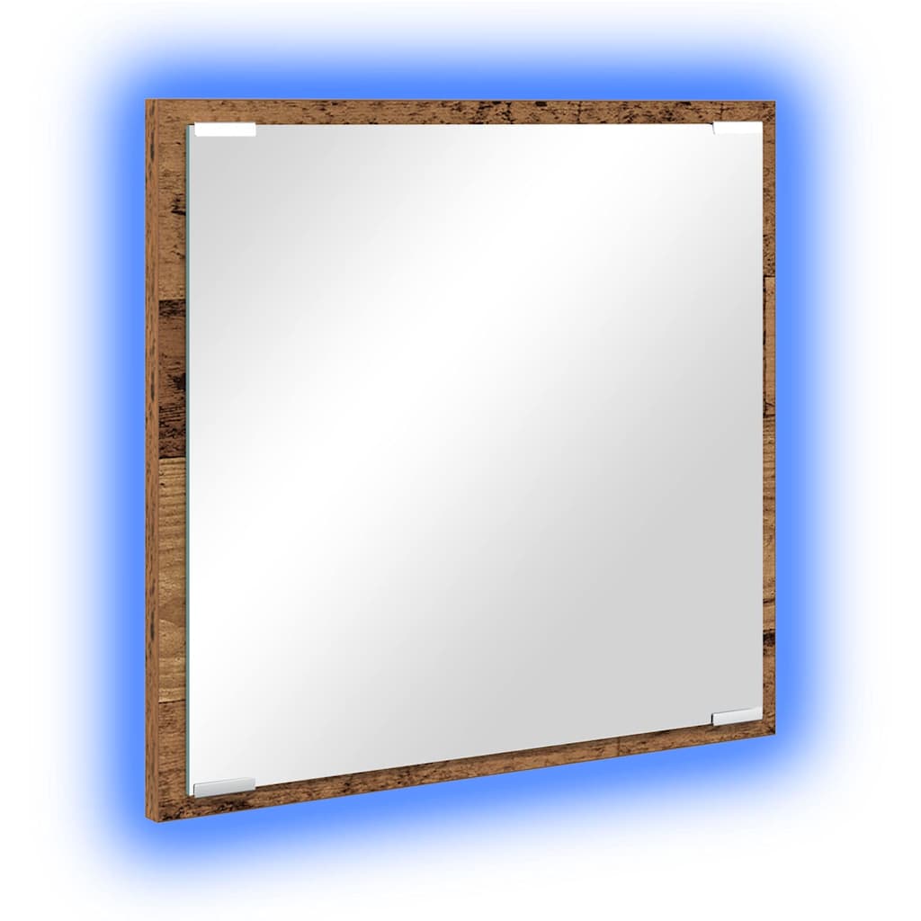 vidaXL LED-Badezimmerspiegel Altholz 40 x 37 x 8.5 cm Holzwerkstoff