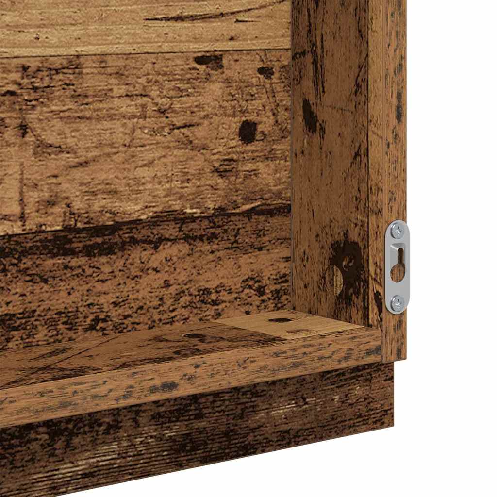 vidaXL Spiegel Wandmontiert Altholz 90 x 8,5 x 37 cm Holzwerkstoff