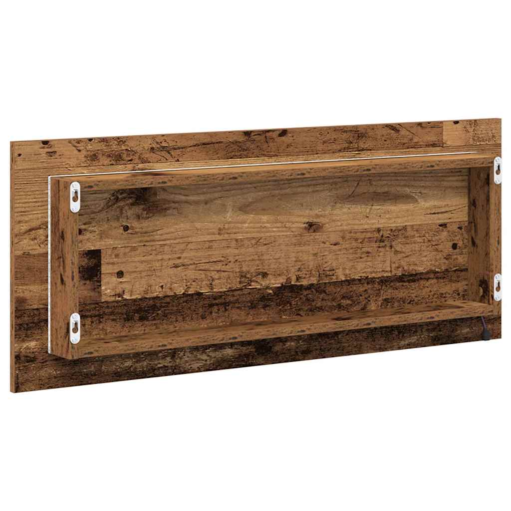 vidaXL Spiegel Wandmontiert Altholz 90 x 8,5 x 37 cm Holzwerkstoff