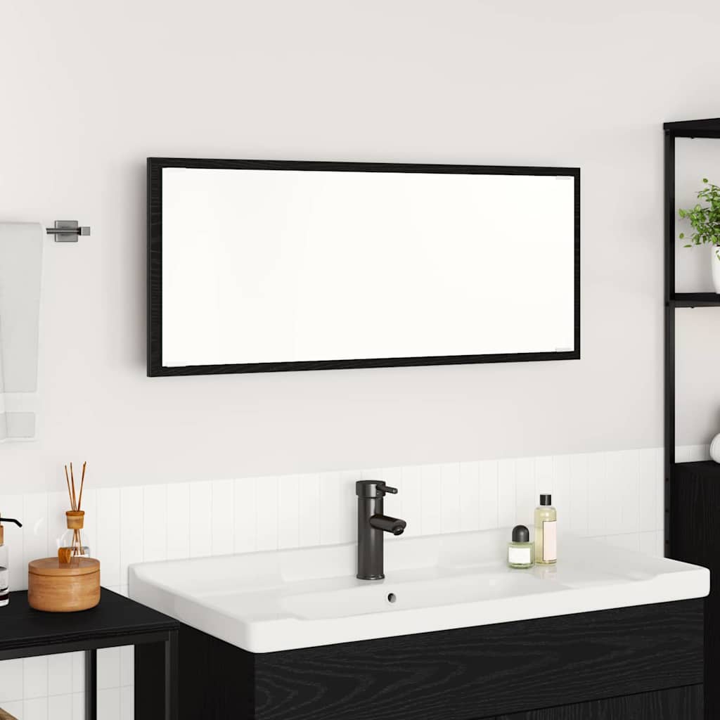 vidaXL Spiegel Schwarz Eichen-Optik 90 x 8,5 x 37 cm Holzwerkstoff