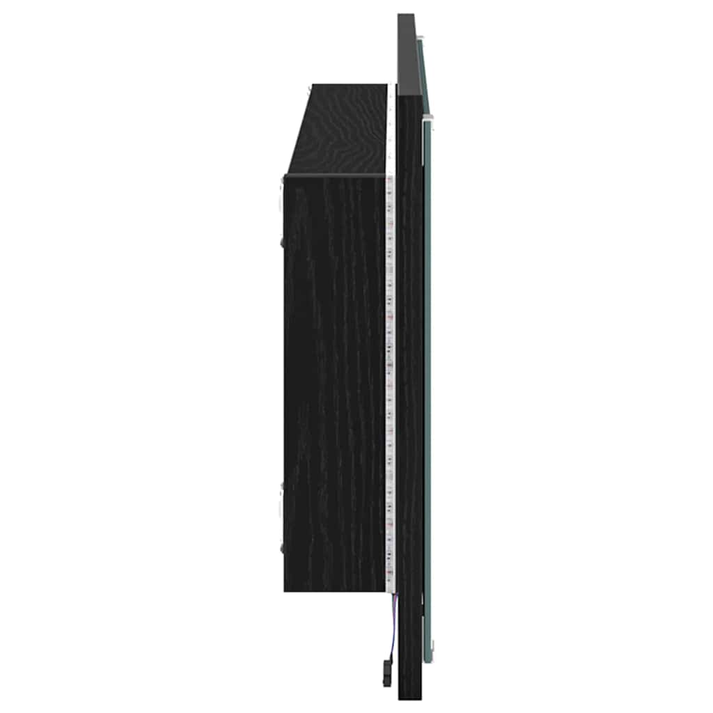 vidaXL Spiegel Schwarz Eichen-Optik 90 x 8,5 x 37 cm Holzwerkstoff