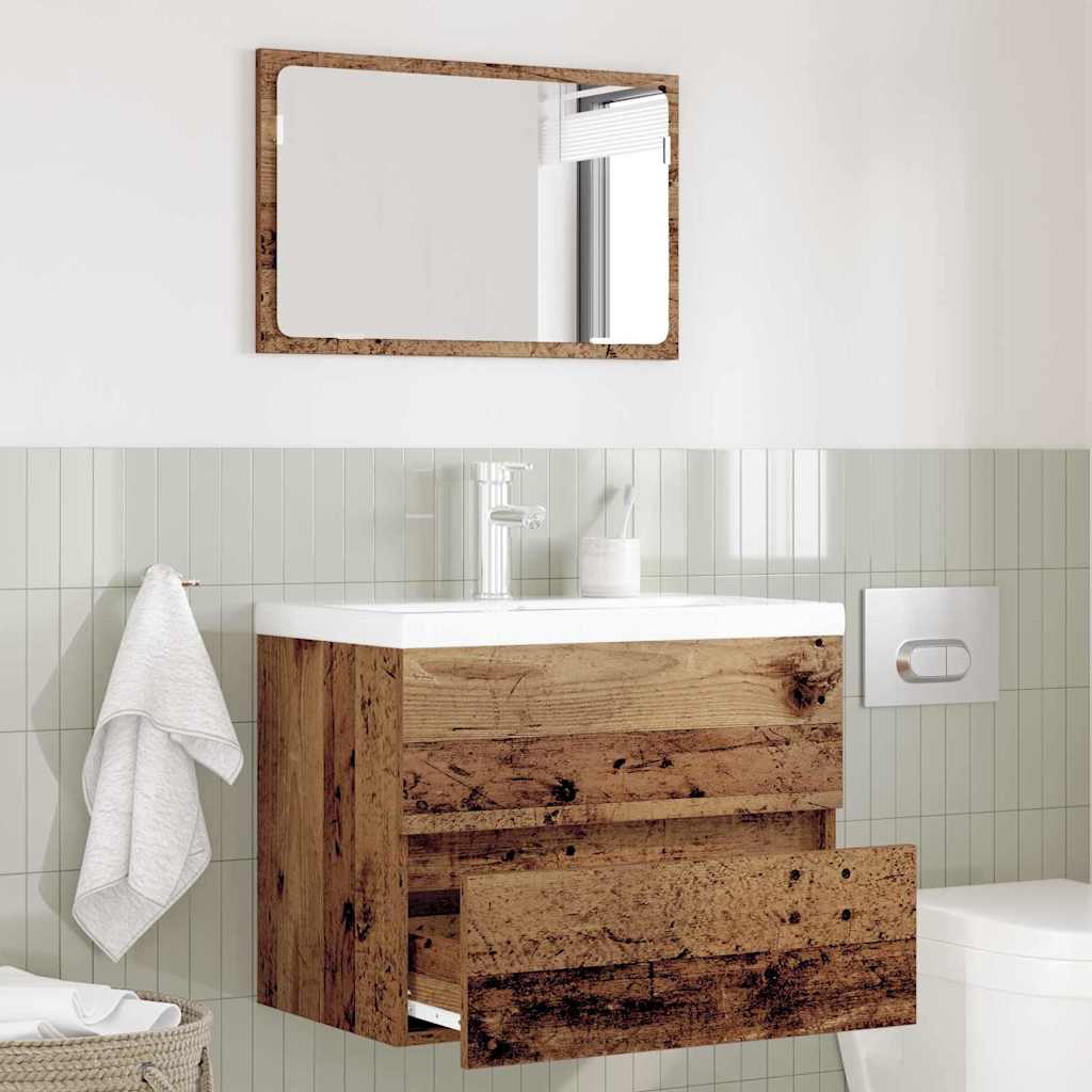 vidaXL Badezimmermöbel-Set 2 pcs Altholz Sperrholz und Metall
