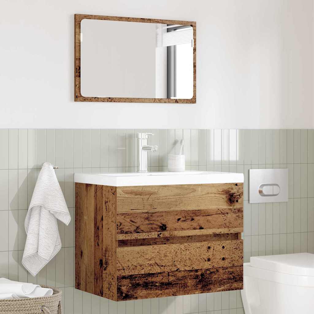 vidaXL Badezimmermöbel-Set 2 pcs Altholz Sperrholz und Metall
