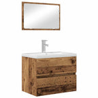 vidaXL Badezimmermöbel-Set 2 pcs Altholz Sperrholz und Metall