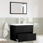 vidaXL Badezimmermöbel-Set mit Schubladen 2 pcs Schwarz Eichen-Optik