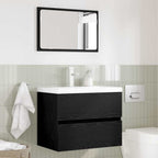 vidaXL Badezimmermöbel-Set mit Schubladen 2 pcs Schwarz Eichen-Optik