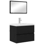 vidaXL Badezimmermöbel-Set mit Schubladen 2 pcs Schwarz Eichen-Optik