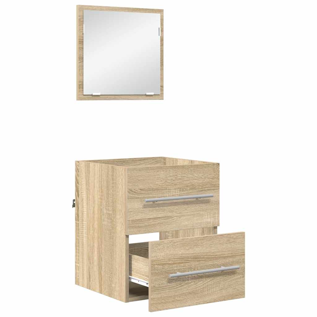 vidaXL Badezimmermöbel-Set mit Schubladen Braun 41 x 38,5 x 48 cm