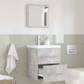 vidaXL Badezimmermöbel-Set Grau 41 x 38,5 x 48 cm Sperrholz und Metall