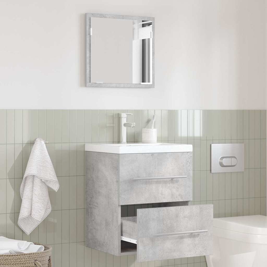 vidaXL Badezimmermöbel-Set Grau 41 x 38,5 x 48 cm Sperrholz und Metall