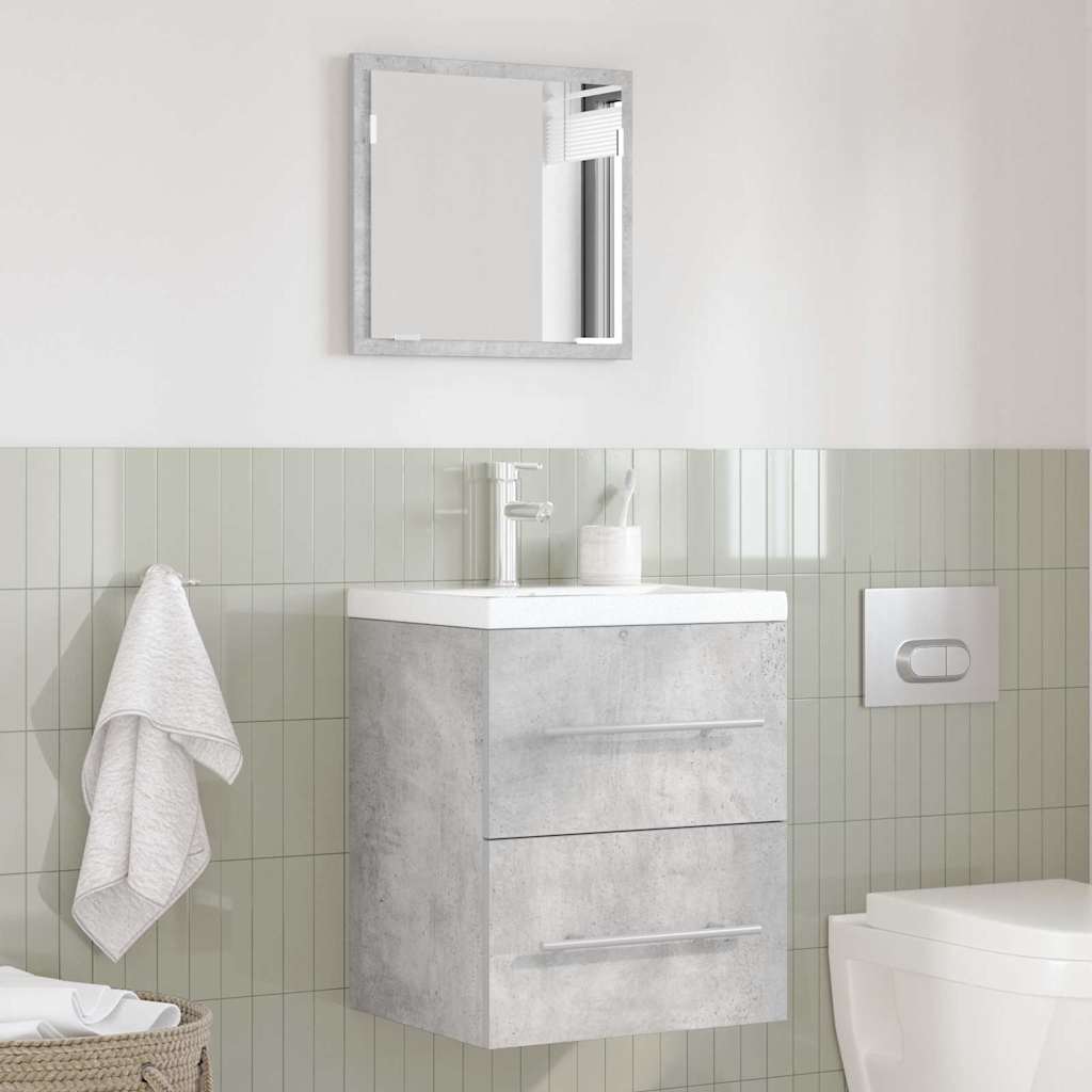 vidaXL Badezimmermöbel-Set Grau 41 x 38,5 x 48 cm Sperrholz und Metall