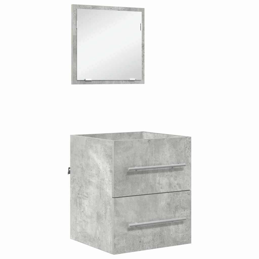 vidaXL Badezimmermöbel-Set Grau 41 x 38,5 x 48 cm Sperrholz und Metall