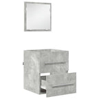vidaXL Badezimmermöbel-Set Grau 41 x 38,5 x 48 cm Sperrholz und Metall
