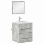 vidaXL Badezimmermöbel-Set Grau 41 x 38,5 x 48 cm Sperrholz und Metall