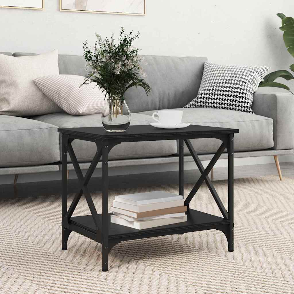 vidaXL Beistelltisch Schwarz Eichen-Optik 55 x 38 x 45 cm