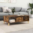 vidaXL Couchtisch Geräucherte Eiche 102 x 55 x 35 cm Holzwerkstoff
