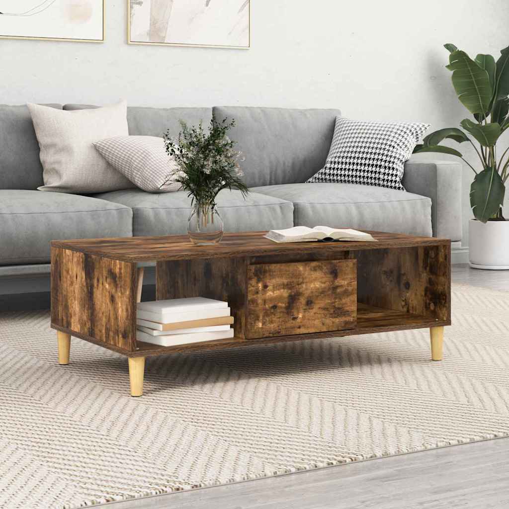 vidaXL Couchtisch Geräucherte Eiche 102 x 55 x 35 cm Holzwerkstoff