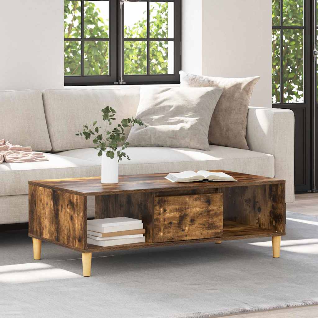 vidaXL Couchtisch Geräucherte Eiche 102 x 55 x 35 cm Holzwerkstoff