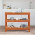 vidaXL Werkbank Wachsbraun 110,5 x 50 x 80 cm Massivholz Kiefer