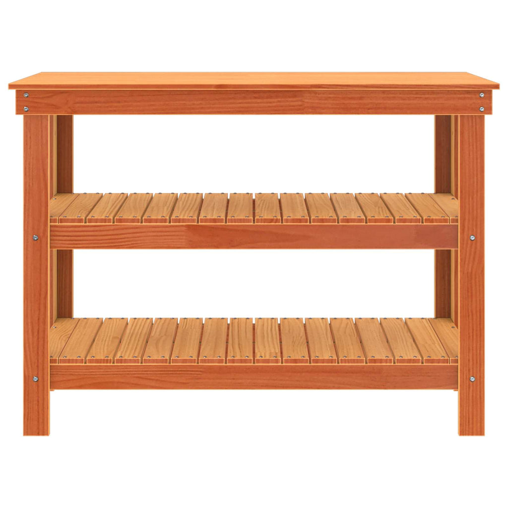 vidaXL Werkbank Wachsbraun 110,5 x 50 x 80 cm Massivholz Kiefer