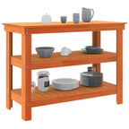 vidaXL Werkbank Wachsbraun 110,5 x 50 x 80 cm Massivholz Kiefer