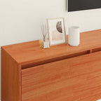 vidaXL Wandschrank mit Regal mit Tür Wachsbraun Massives Kiefernholz