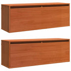 vidaXL Wandschrank mit Regal mit Tür Wachsbraun Massives Kiefernholz