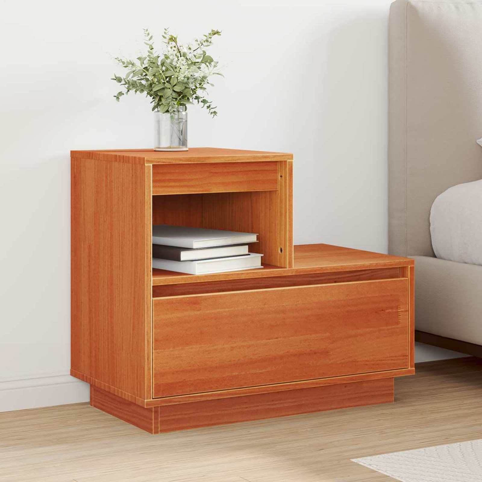 vidaXL Nachttisch 2 pcs Wachsbraun 60 x 34 x 51 cm Holzwerkstoff