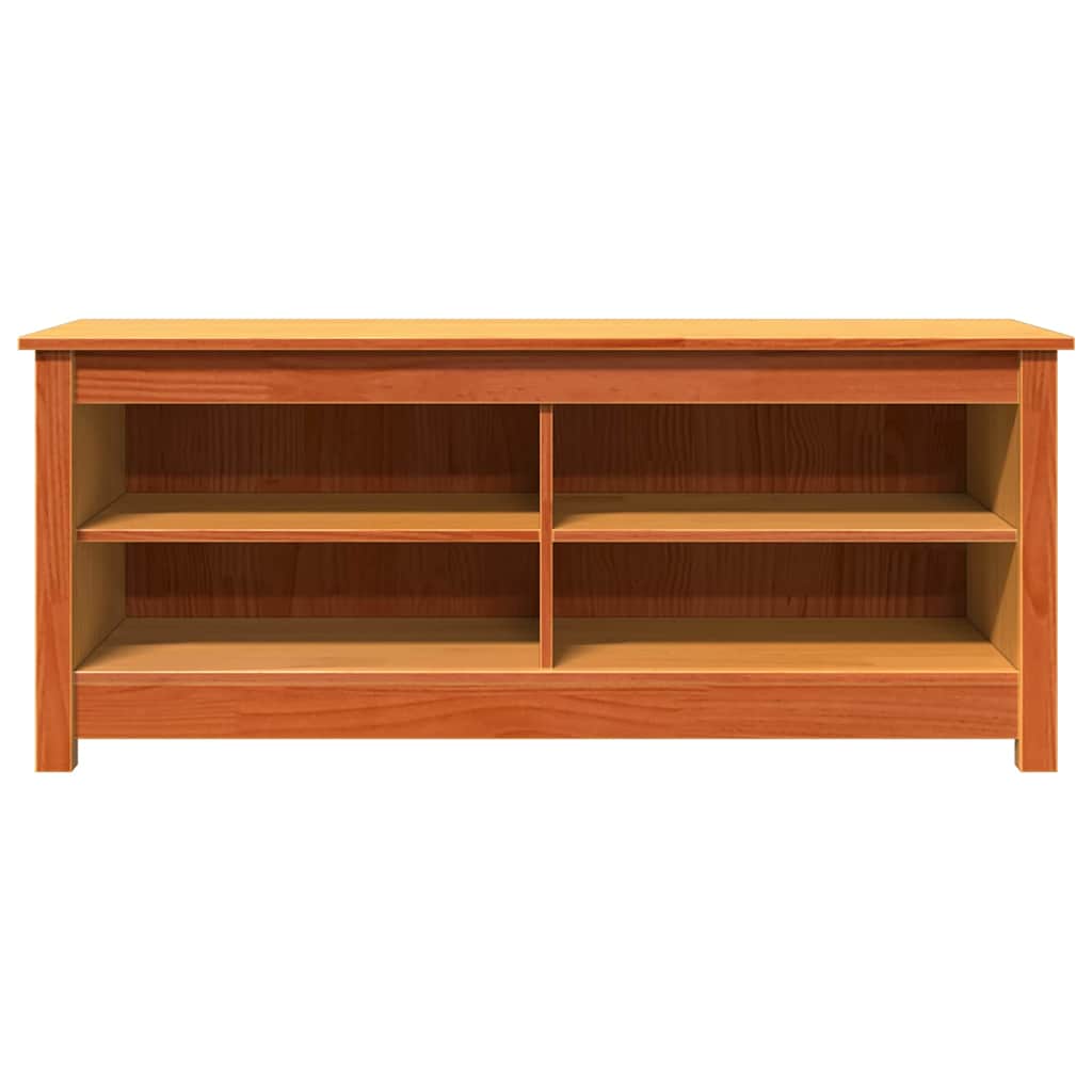 vidaXL Sitzbank mit Stauraum mit Regal Wachsbraun 110 x 38 x 45,5 cm
