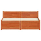 vidaXL Bettrahmen mit Kopfteil Wachsbraun 195,5 x 125,5 x 51 cm