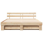 vidaXL Bettrahmen mit Kopfteil Braun 200 x 200 cm Massives Kiefernholz