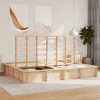 vidaXL Bettrahmen Braun 200 x 200 cm Massives Kiefernholz