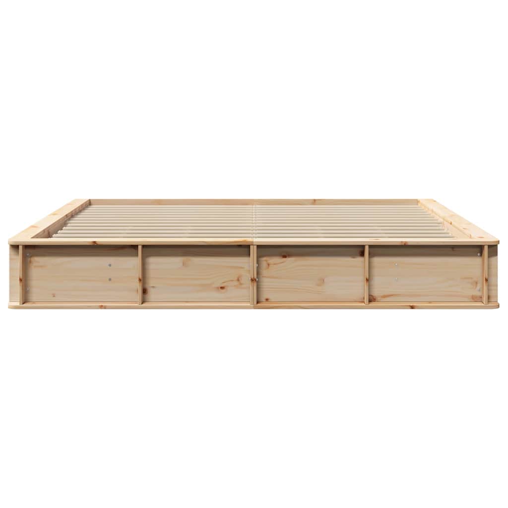 vidaXL Bettrahmen Braun 200 x 200 cm Massives Kiefernholz