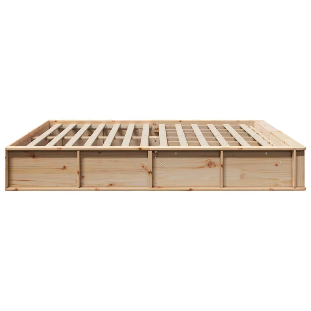 vidaXL Bettrahmen Braun 200 x 200 cm Massives Kiefernholz