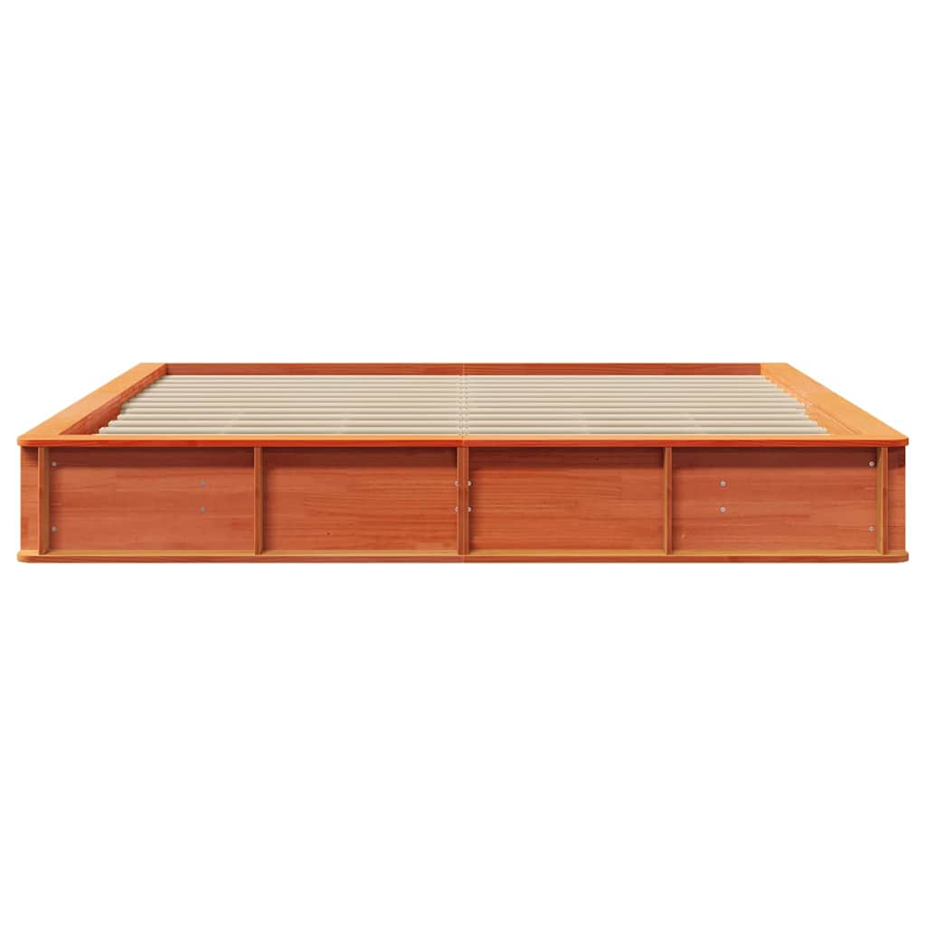 vidaXL Bettrahmen Wachsbraun 200 x 200 cm Massives Kiefernholz