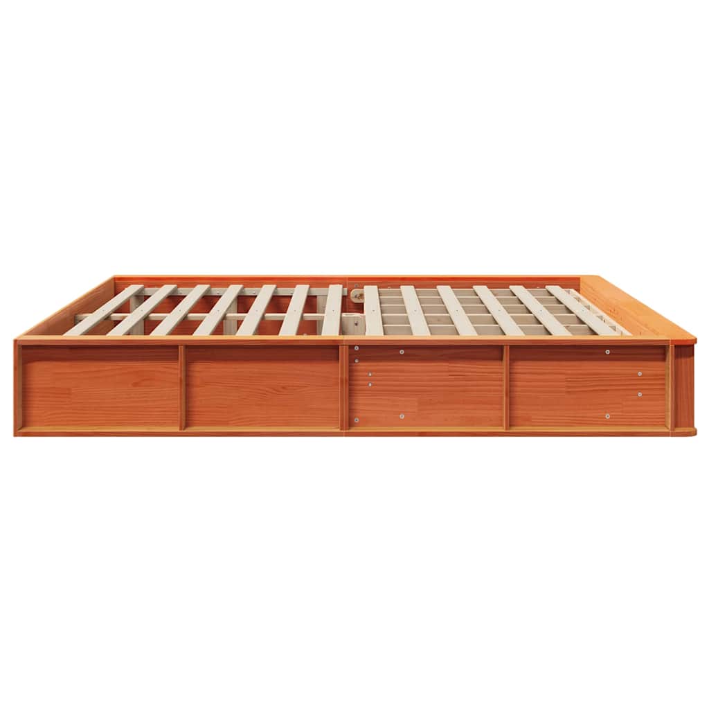 vidaXL Bettrahmen Wachsbraun 200 x 200 cm Massives Kiefernholz
