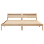 vidaXL Bettgestell mit Kopfteil Braun 200 x 200 cm Massivholz Kiefer