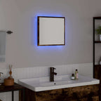 vidaXL LED-Badezimmerspiegel Geräucherte Eiche 40 x 37 x 8.5 cm
