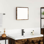 vidaXL LED-Badezimmerspiegel Geräucherte Eiche 40 x 37 x 8.5 cm