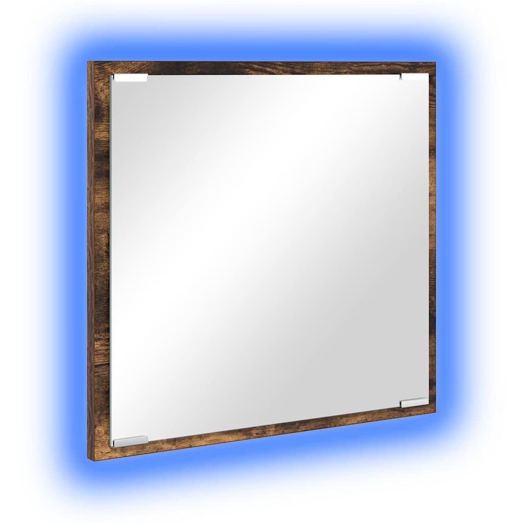 vidaXL LED-Badezimmerspiegel Geräucherte Eiche 40 x 37 x 8.5 cm