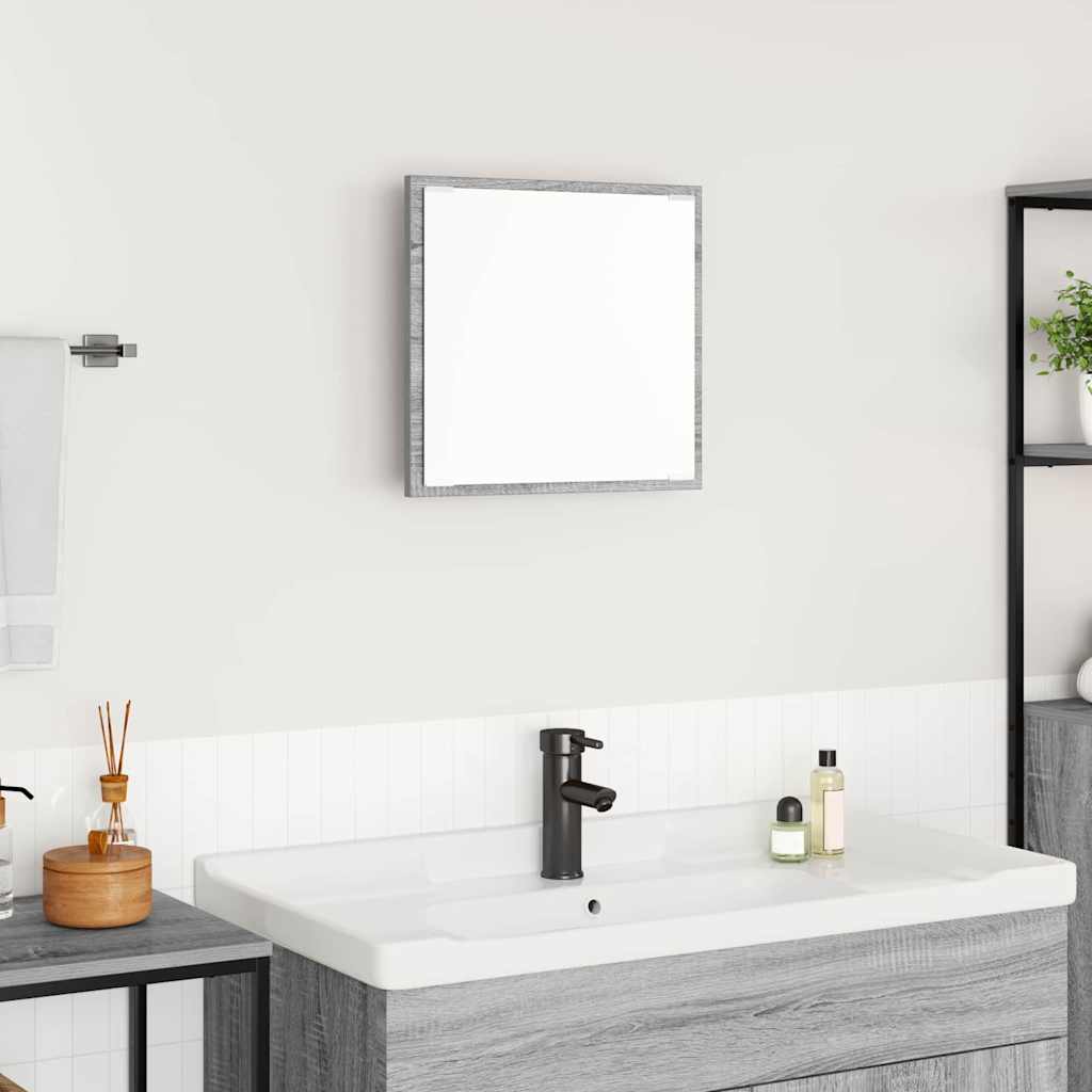 vidaXL LED-Badezimmerspiegel Graues Sonoma 40 x 37 x 8.5 cm