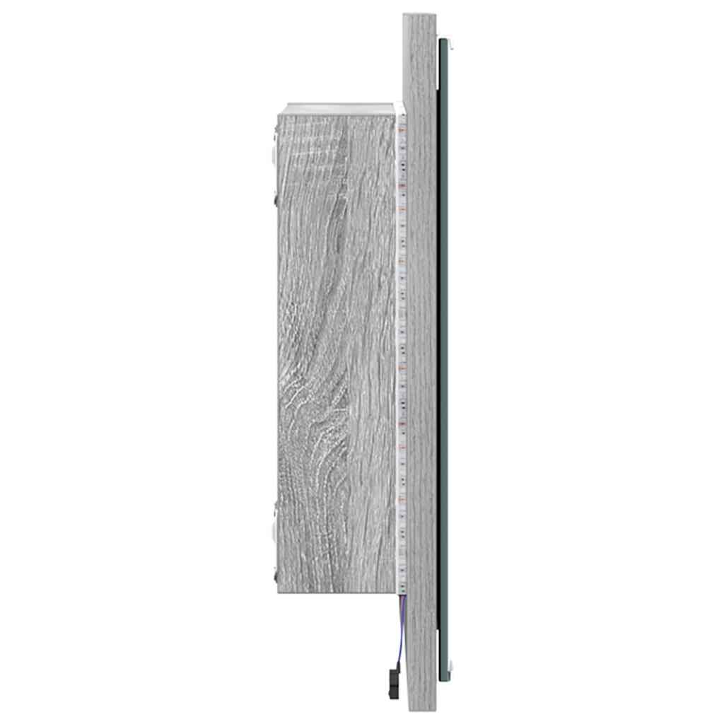 vidaXL LED-Badezimmerspiegel Graues Sonoma 40 x 37 x 8.5 cm