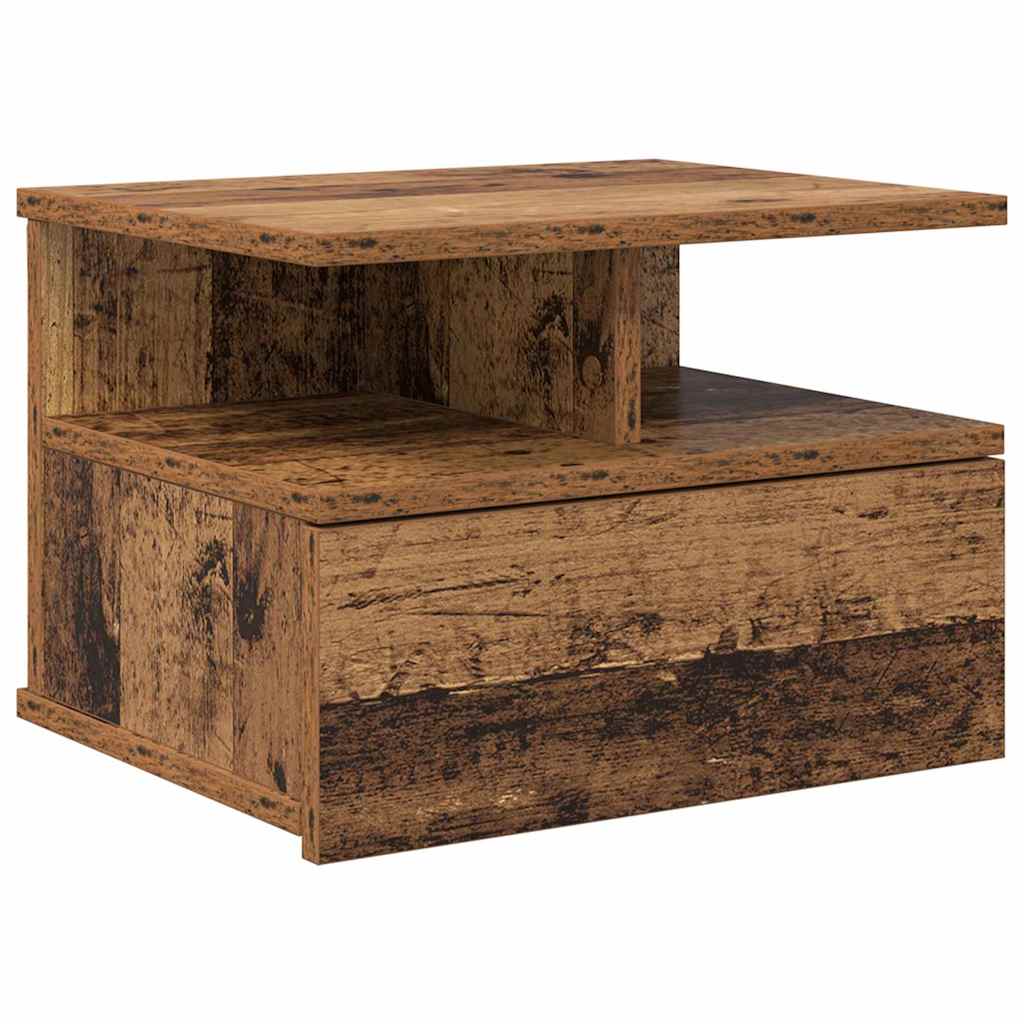 vidaXL Schwebender Nachttisch Altholz 40 x 31 x 28 cm Holzwerkstoff