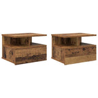 vidaXL Schwebender Nachttisch 2 pcs Altholz 40 x 31 x 28 cm