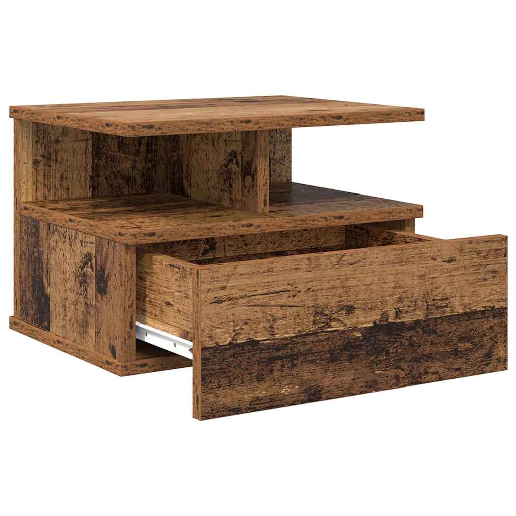vidaXL Schwebender Nachttisch 2 pcs Altholz 40 x 31 x 28 cm